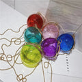 The New Has a Small Round Bag With Transparent Chain Shoulder and Cross-body for Women With Circular Rings