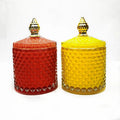 Wholesale 10 oz Luxury Glass Candle Jar with Lid for Wedding Orange Decoration Aroma Candle Container in Bulk