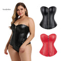 Zipper Front Vest Corset Sexy Black PU Leather Bustier Crop Top Slimming Eco-Friendly Quick Dry Body Shaper Sleeveless Clubwear
