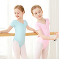 Children Nylon Short Sleeve Ballet Leotard Girls Basic Dance Gymnastics Bodysuit