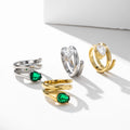 YF6325 Fashion Stainless Steel 18k Gold Plated Irregular Snake Shaped Zircon Waterproof Ring Non Tarnish Jewelry for Women MegaBDM