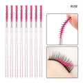 50pcs Disposable Skinny Mascara Wands Mini Crystal Eyelash Brushes Thin Head Micro Brush Lash Extension Supplies
