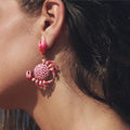 ZAA New Fashion Red Color Crab Drop Earrings