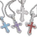New Design Stainless Steel Crucifix Cross Pendant Necklace Iced Out Rhinestone Jewelry Gift for Men Women