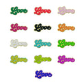 Hot Sale  Big Size Iron on Chenille Embroidered Gold Edge love Letter Patch for T-shirt Hoodies