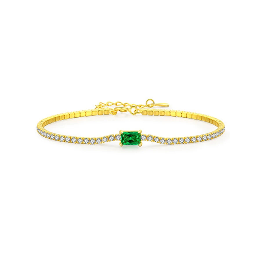 Luxury Full Diamond Bracelet Sterling Silver 925 Gold Plated Cuff Wrist Jewelry Tennis Chain Wholesale