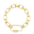 Fashion High Quality 18K Gold Plated Stainless Steel Jewelry Spiral Buckle Square Thick Chain for Women Punk Bracelet B202219