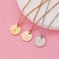 Stainless Steel Women Necklace Round Alphabet Necklace for Female Titanium Steel 26 English Alphabet Pendant