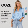 Dropshipping Women Summer Top Slink Leopard Long Sleeve Polo Shirts Blouse