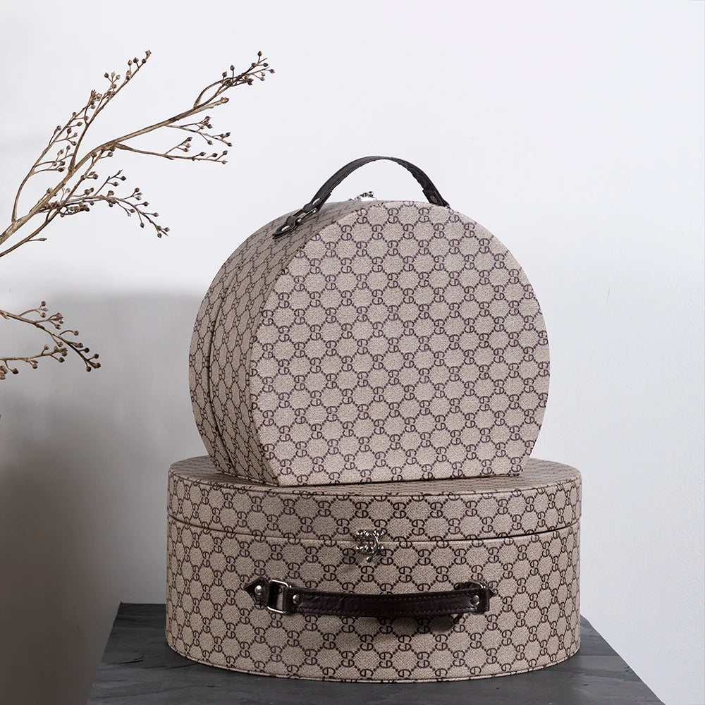 Merlin Living High End Home Decoration Pieces Suitcase Leather Jewelry Organizer Cosmetic Storage Box Decorative for Home Decor