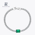 Rochime Trendy  Gemstone Lab Grown Diamond Bracelet  925 Sterling Silver Rhodium Plated 5a Zircon Jewelry for Women