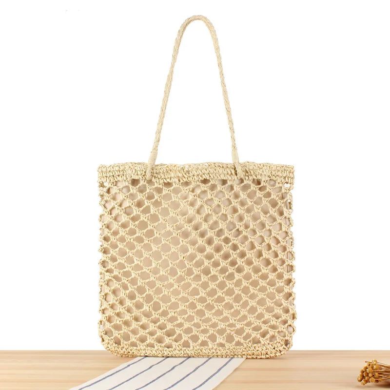 Wind Hollow Hand Woven Crochet Bag Handmade Seaside Beach Travel Holiday Straw Crochet Bag