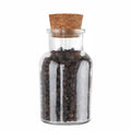 Round Transparent Spice Glass Jars Wooden Cork Condiment Container Salt Pepper Seasoning Bottle Wooden Stopper