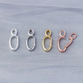 Simply Fashion 925 Sterling Silver Polished Hollow Oval Connection Clasp for Jewelry Making Accessories