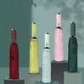 New Creative Black Glue Folding Umbrella Fully Automatic Sunny Umbrella Advertising Umbrella Customization Logo Carton Plastic