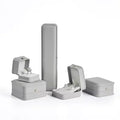SESI Leather 'Jewellry' Box Wedding Customizable Crown Ring Necklace Gift Box Silvery Pu Leather Jewellery Boxes Packaging