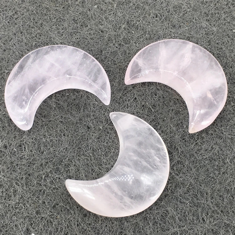 2026 Carved Small Natural Stone Reiki Healing crystals stars rose quartz star moon for Home Decoration Gift