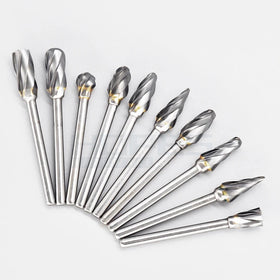 Coarse Aluminum Cut Tooth Tungsten Carbide Burr Rotary File Grinding Bits with 6mm Shank Single Flute Milling Cutter Tools
