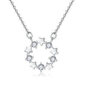 Women's 925 Sterling Silver Minimalist Fashion Star Zirconia Necklace for Engagement Wedding Anniversary Gift for Girl Friends