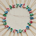 Dainty Drop Glue Capsule Bubble Balloon Alphabet Name Necklace Jewelry Colorful Bubble Letter Initial Necklace for Women