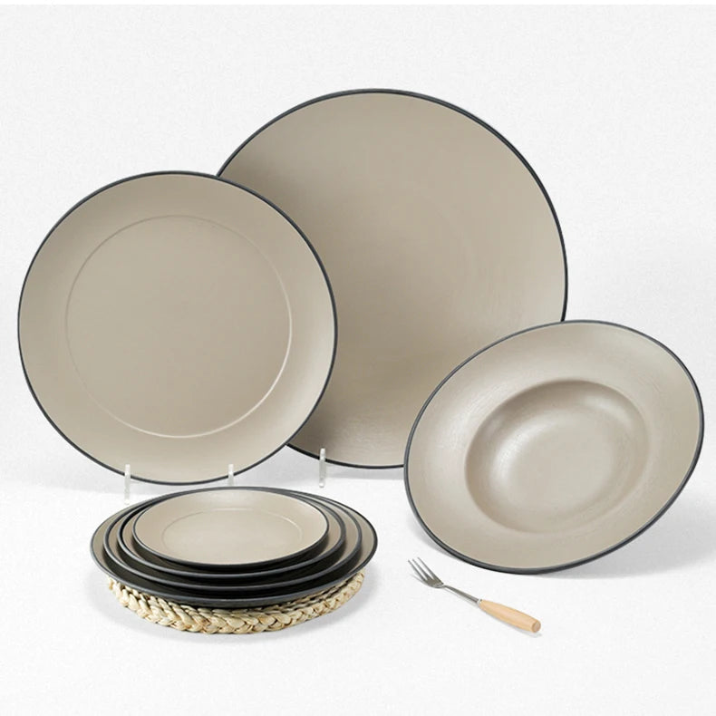 Vintage Party Hotel Melamine Dinner Plate Cheap Charger Sushi Dishes and Plates for Picnic Household Customizable