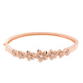 Wholesale IDO Luxury Hawaiian Design 925 Sterling Silver Rose Gold Color Shiny Unisex Plumeria Bangles Bracelet