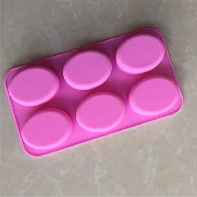 Oval Series 6 Hole Cavity Handmade Soap Silicone Mold