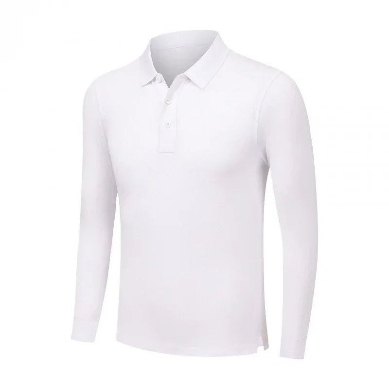 Wholesale 100% Cotton Pique Long Sleeve Solid Color Custom logo Men's and Women's Polo Shirt