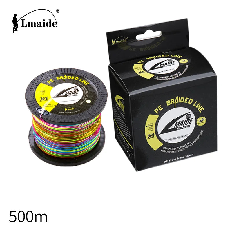 Lmaide New 500m PE Braided Wire Fishing Line-High Strength Japanese Premium Sink Tip Floating Line for Stream Lake River