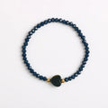 New Innovation Dark Blue 3mm Natural Stone Crystal  Bracelet with Loving Touch for Chrisrian Gifts
