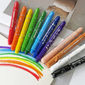 12pcs Cute Colored Gel Crayons Cat Cap Non-Toxic Twistable Crayons Set for Coloring Washable & Silky Crayons Ideal for Paper