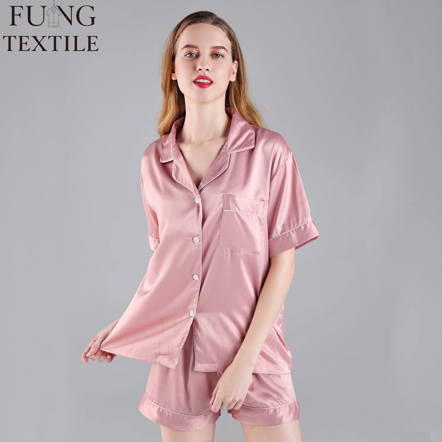 FUNG 3034 High Quality Pyjamas Set Women Sleepwear Femme Home Wear