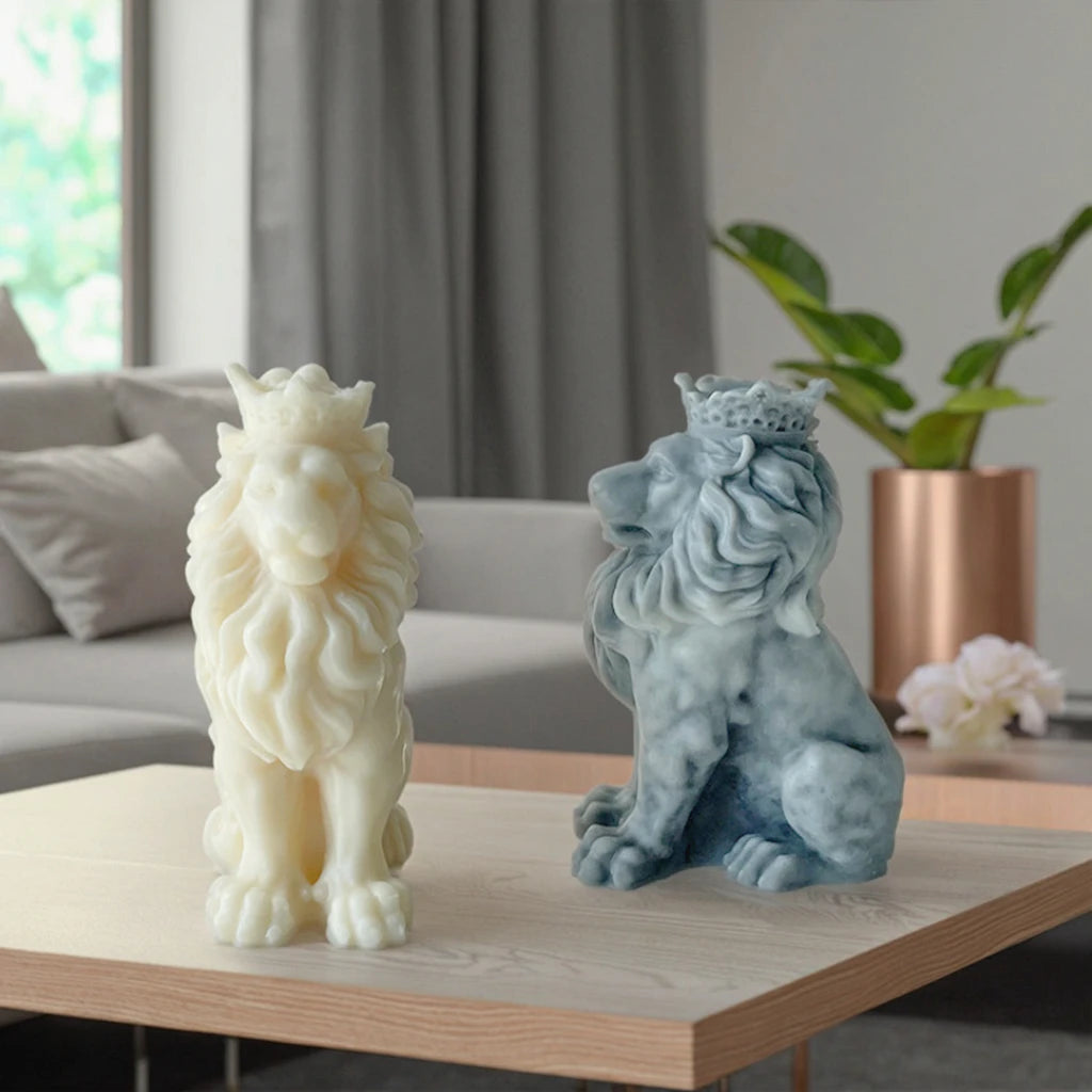 3D Lion Candle Mold Ornament Silicone Molds Aromatherapy Candle Silicone Mould Handmade Desktop Decoration Gypsum Soap Moulds