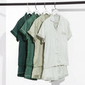 Fung  3034 Short Sleeve and Short Pants Pajamas Set for Bridal Night  Wear Women  80%polyester&20%spandex Pajamas Set