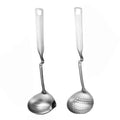 SUS 304 Soup Ladle Skimmer Food Colander Spoon with Hanging Handle Dishwasher Safe for Home & Restaurant Use