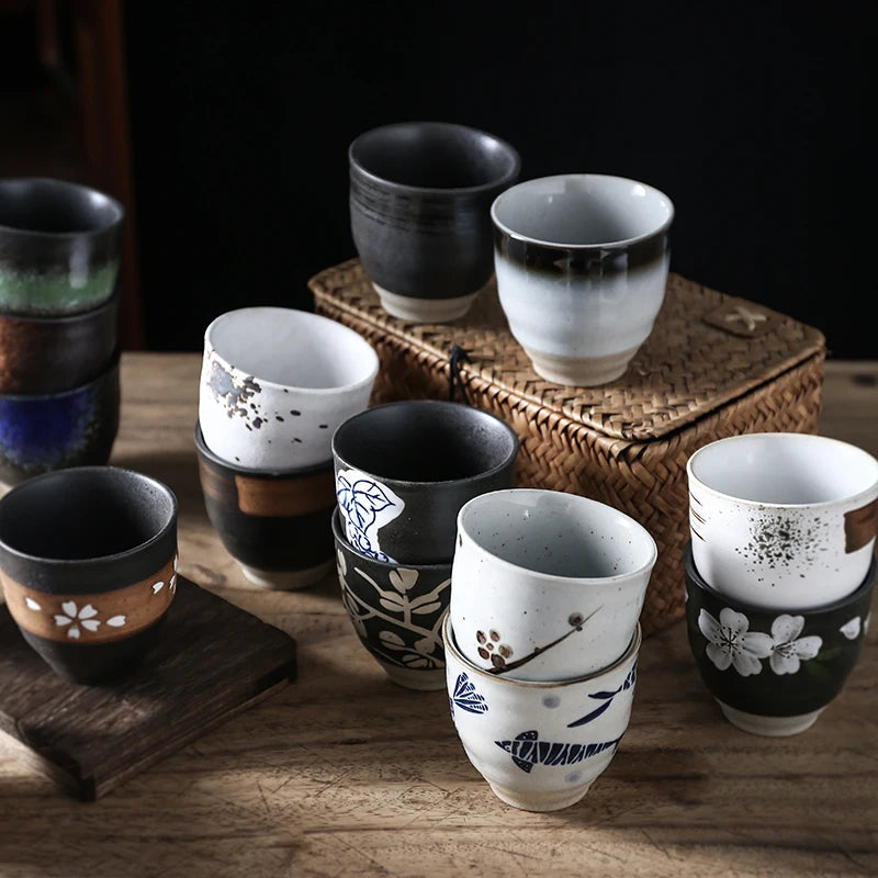 220ml Hand-painted Zen Tea Cup Handmade Retro Master Coffee Cup