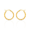 Chris April in Stock 316L Stainless Steel PVD Gold Plated Spiral Pattern Twist Circle Hoop Earring for Women