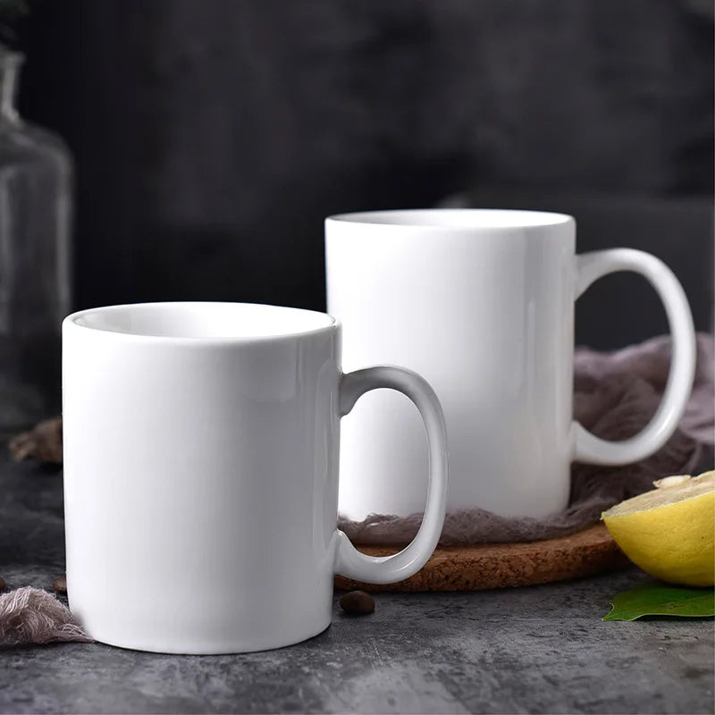 11 oz White Ceramic Coffee Mugs Printed Company Logo Blank Coffee Cup Water Cup