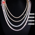 Redleaf D VVS Moissanite Tennis Necklace Vintage 925 Sterling Silver 3mm 4mm 5mm Round Moissanite Diamond Link Chain Necklaces