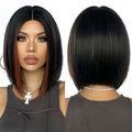 Immediate Delivery Short Brown Highlight Bob Wigs Synthetic Hair Wig Women Natural Looking Mixed Brown Wig Heat Resistant Fiber