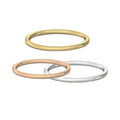 FUAMAY Classic Fine Women Engagement 18K Gold Plated Rose Gold Promise Ring with Zircon Pave Setting Dainty 1.2mm Band Silver