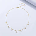 Wholesale Fashion Clavicle Chain Gold Jewelry Round Rhombus Bezel Setting Zircon 925 Sterling Silver Choker Necklace for Women