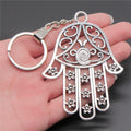 85x62mm Antique Silver Plated Antique Bronze Plated Zinc Alloy Hamsa Hand Keychain for Souvenirs Gift P2-ABD-C12687