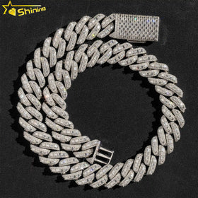 Hot Sale 20mm Big Size Hip Hop Iced Out Moissanite Hip Hop Jewelry Vvs Diamond Moissanite Cuban Link Chain