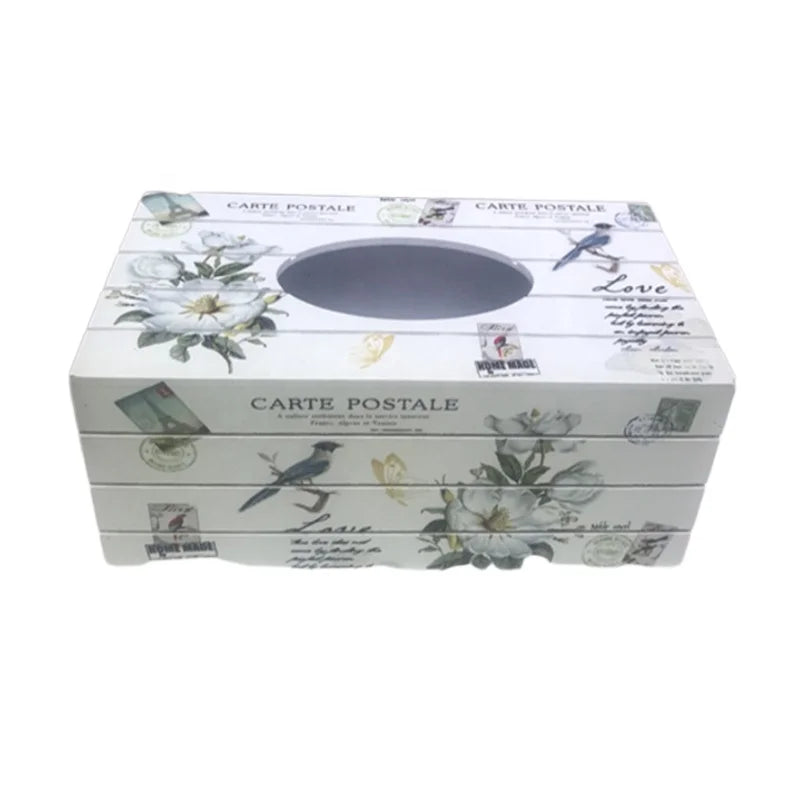 Home Decorative Wood Tissue Holder Box Country Rural Rectangular Tissue Box Cover - Bathroom Kitchen Office Room