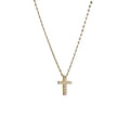 S925 Sterling Silver Plated 14K Gold Necklace Mini Cross Necklace Delicate Simple Temperament Collarbone Chain Necklace