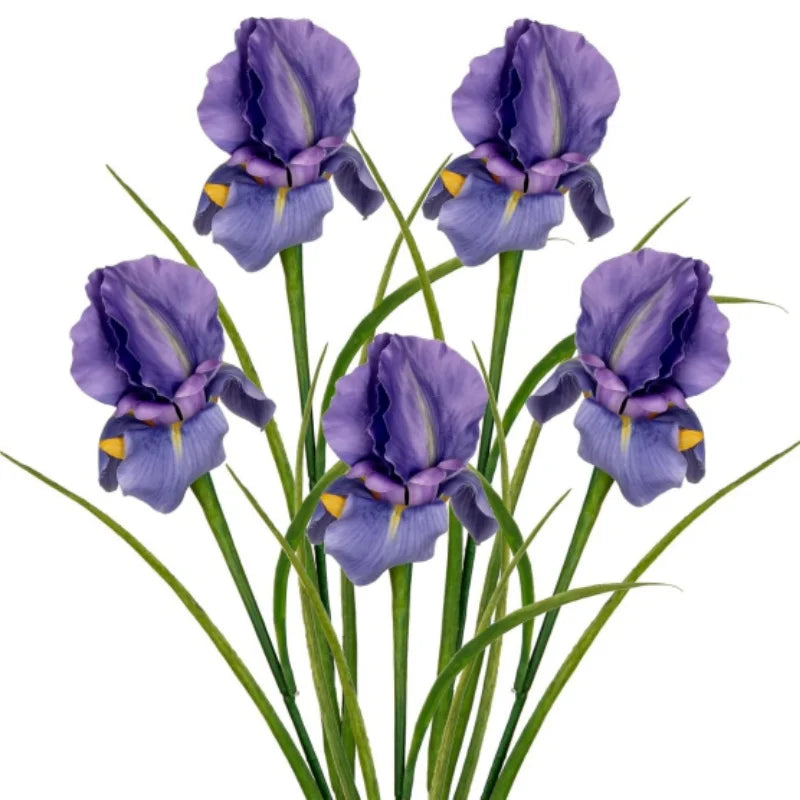 Artificial Iris Flowers Real Touch Long Stems Iris Flowers Silk Iris Flora for Wedding Bridal Home Party Vase Decoration