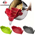 Heat Resistant Snap Strainer Food Pasta Strainer Colander Drainer Silicone Clip on Strainer for Fit All Pots Bowls Kitchenware