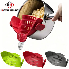 Heat Resistant Snap Strainer Food Pasta Strainer Colander Drainer Silicone Clip on Strainer for Fit All Pots Bowls Kitchenware