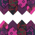 Fashion Neckties Men's Striped Paisley Rose Red Tie Polyester Gravatas Wholesale Silk Necktie Business Neck Ties for Men Italian